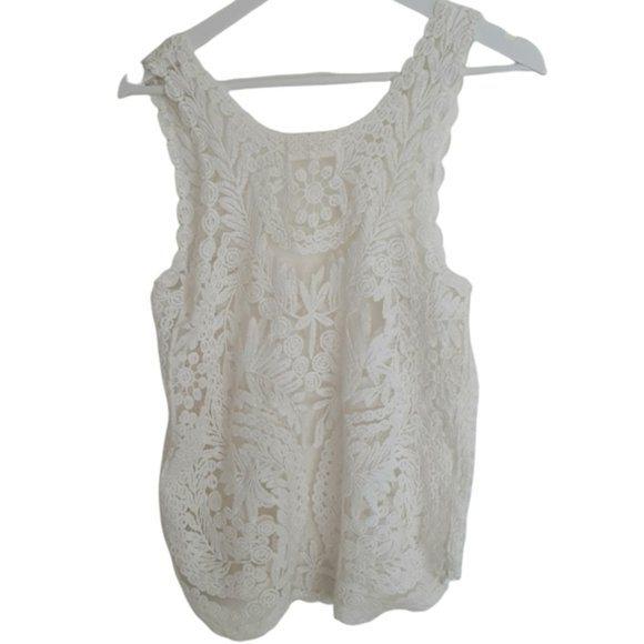 Julie White Embroidered  Sleeveless Top Size S/M - Picture 2 of 15